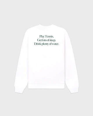 Play Tennis Crewneck - White/Forest