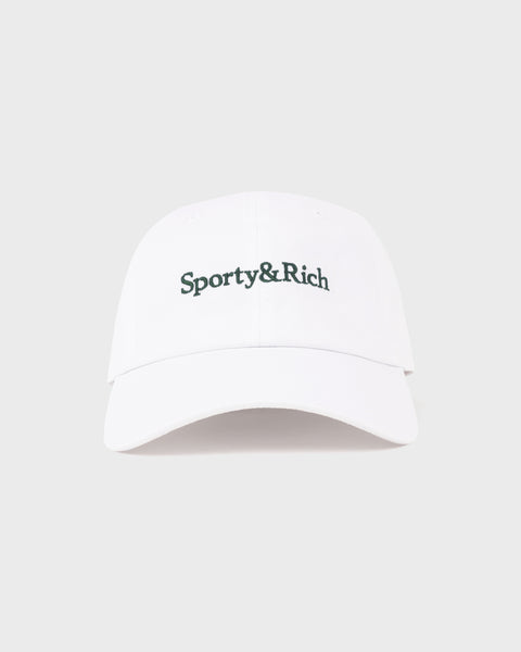Serif Logo Hat - White/Forest