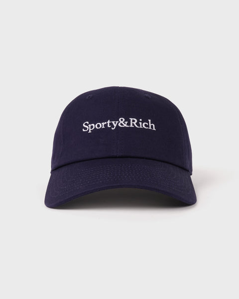 Serif Logo Hat - Navy/White