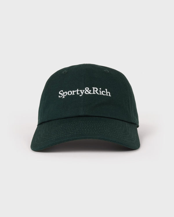 Serif Logo Hat - Forest/White