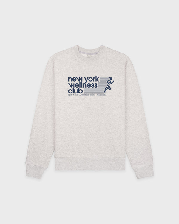 USA Wellness Club Crewneck - Heather Gray/Light Navy