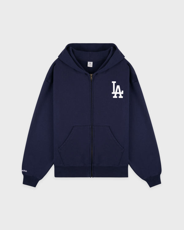 LA Serif Zip Hoodie - Dark Navy/Navy