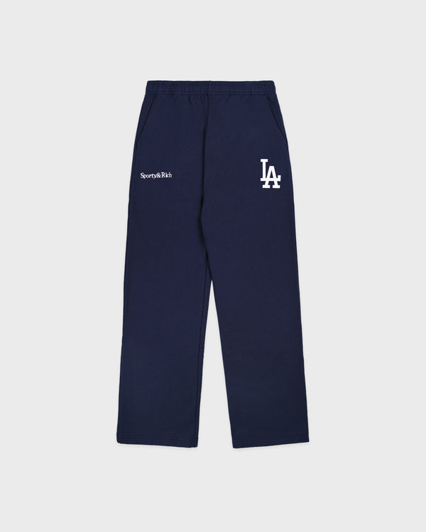 LA Serif Wide Sweatpant - Dark Navy/White