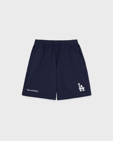 Dodgers Serif Gym Short - Dark Navy/White