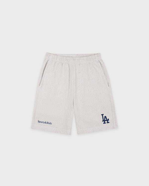 Dodgers Serif Gym Short - Heather Gray/Navy