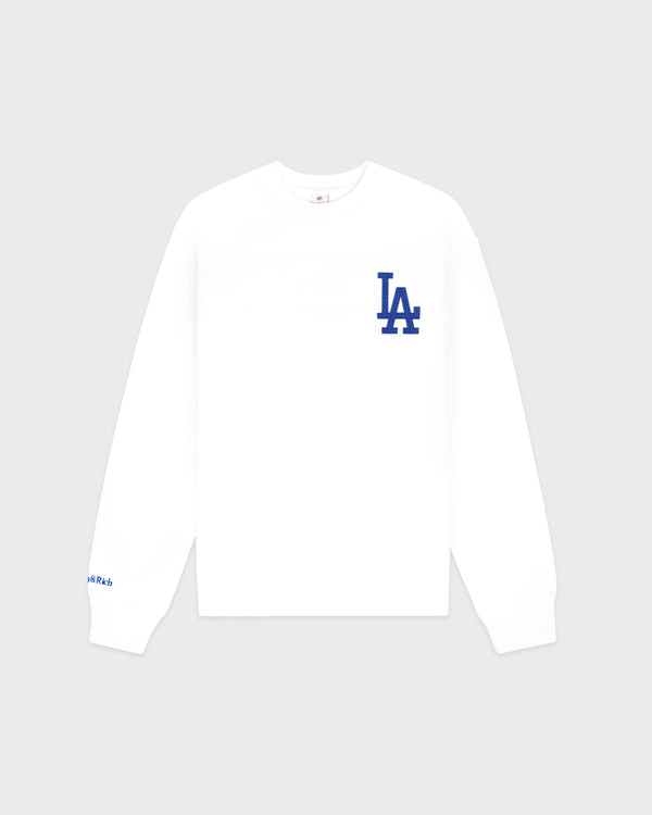 LA Serif Crewneck - White/Team Blue