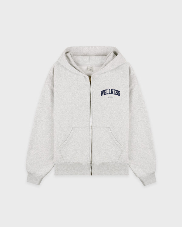 Wellness Ivy Zip Hoodie - Heather Gray/Light Navy