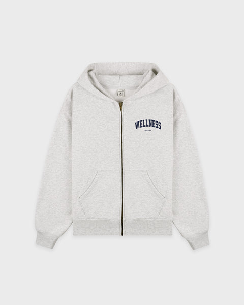 Wellness Ivy Zip Hoodie - Heather Gray/Light Navy