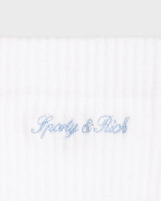 Juicy Script Sock - White/Sky Blue