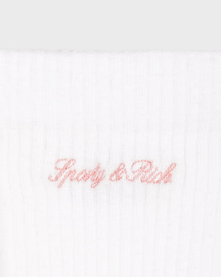 Juicy Script Sock - White/Rose