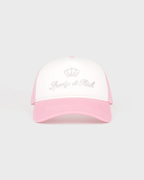 Juicy Crown Trucker Hat - White/Rose