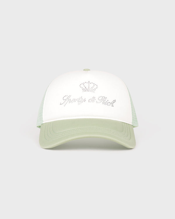 Juicy Crown Trucker Hat - White/Sage