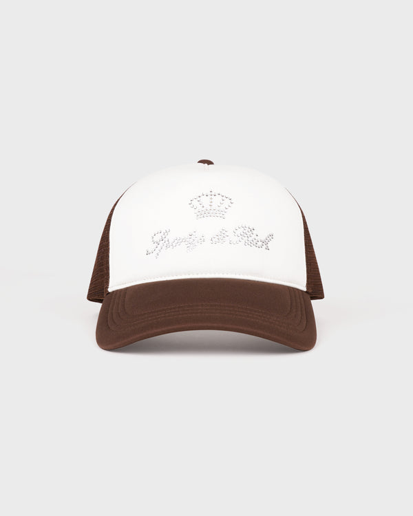 Juicy Crown Trucker Hat - White/Chocolate