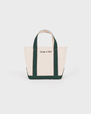 Signature Logo Mini Tote - Natural/Forest Green