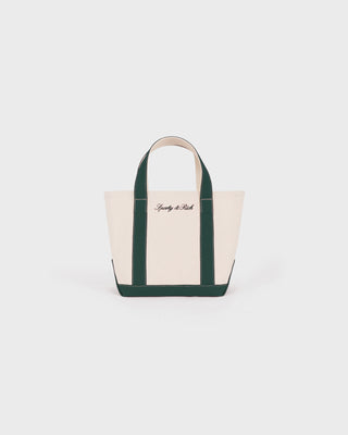 Signature Logo Mini Tote - Natural/Forest Green