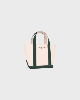 Signature Logo Mini Tote - Natural/Forest Green