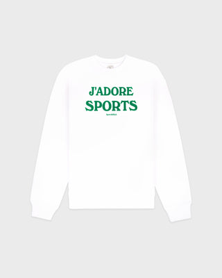 Jadore Flocked Crewneck - White/Kelly