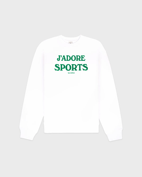 Jadore Flocked Crewneck - White/Kelly