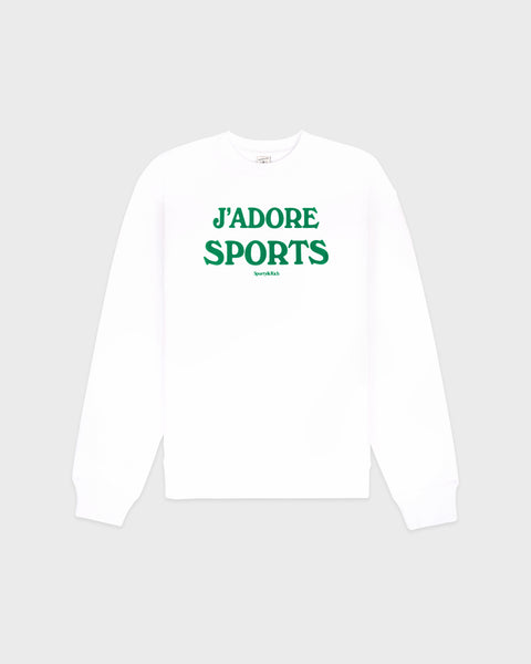 Jadore Flocked Crewneck - White/Kelly