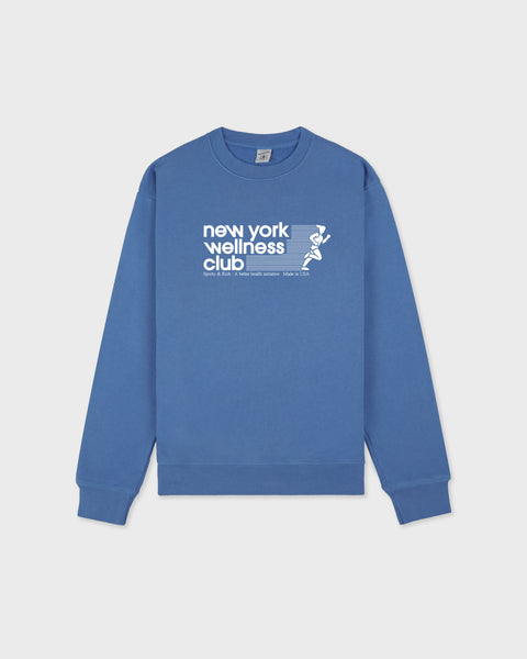 USA Wellness Club Crewneck - Dusty Blue/White