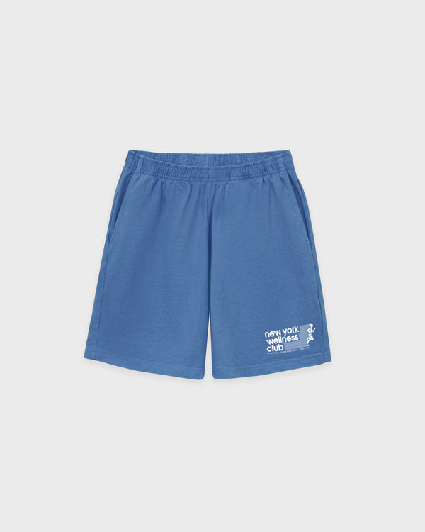 USA Wellness Club Gym Short - Dusty Blue/White
