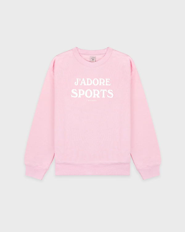 Jadore Flocked Crewneck - Laffy/White