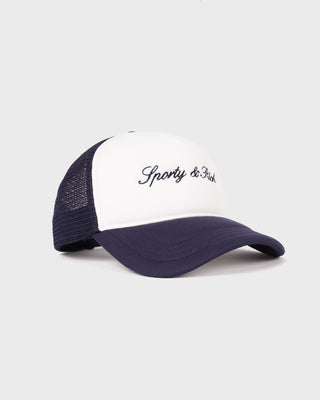 Signature Logo Trucker Hat - White/Dark Navy
