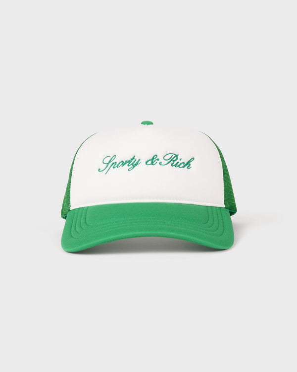 Signature Logo Trucker Hat - White/Kelly