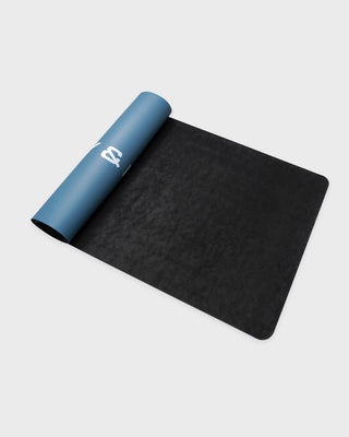 Bold Logo Yoga Mat - Dusty Blue/White