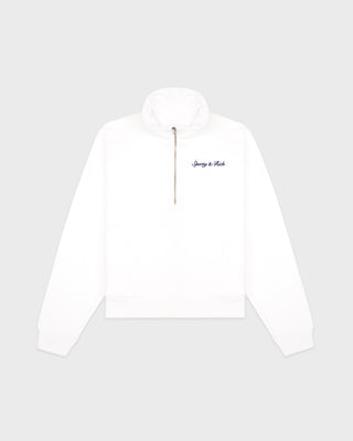 Syracuse Embroidered Quarter Zip - White/Navy