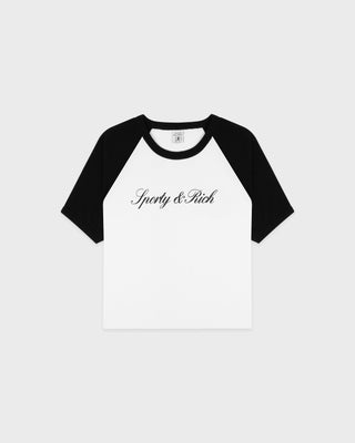 Signature Logo Baby Baseball Tee - White/Black