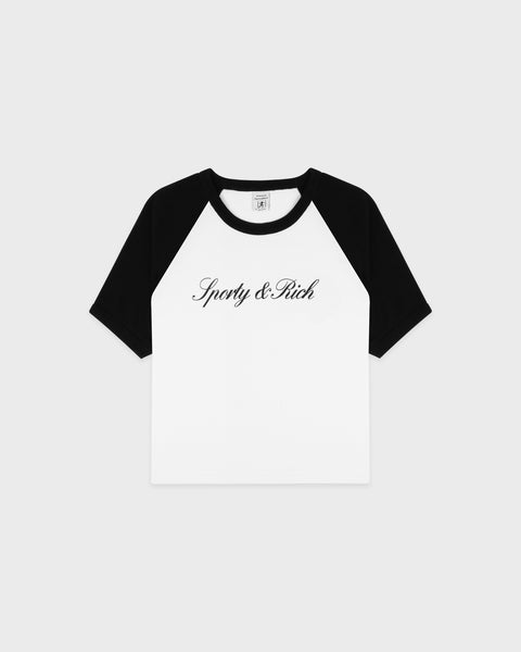 Signature Logo Baby Baseball Tee - White/Black