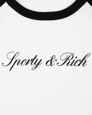 Signature Logo Baby Baseball Tee - White/Black