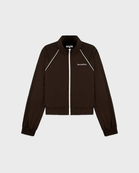 Serif Logo Retro Track Jacket - Cioco/White