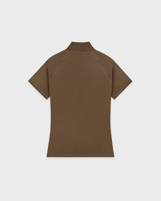 Serif Logo SS Sports Quarter Zip - Sand