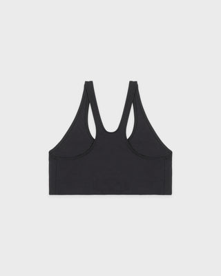 Serif Logo Sports Bra - Carbon