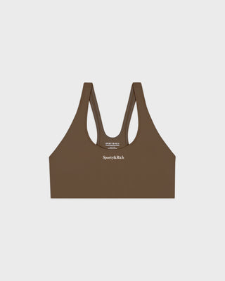 Serif Logo Sports Bra - Sand