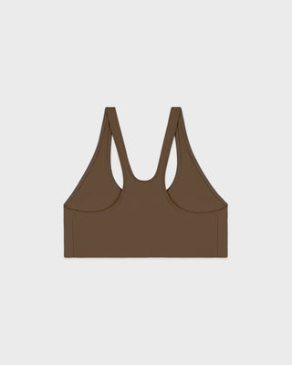 Serif Logo Sports Bra - Sand