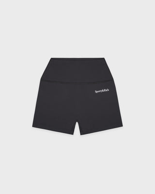 Serif Logo Mini Biker Short - Carbon