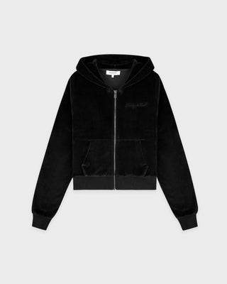 Signature Logo Krystal Zip Hoodie - Black/Crystal