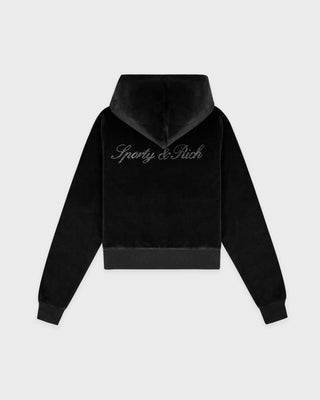 Signature Logo Krystal Zip Hoodie - Black/Crystal