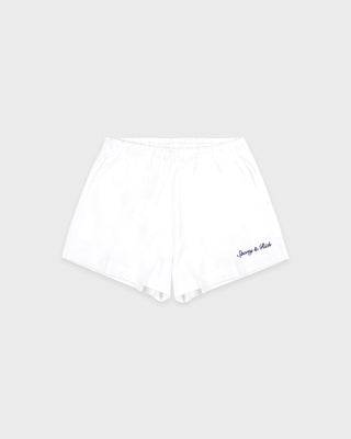 Syracuse Embroidered Disco Short - White/Navy