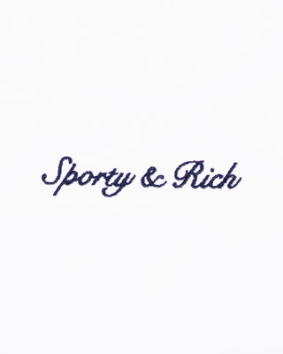 Syracuse Embroidered Disco Short - White/Navy