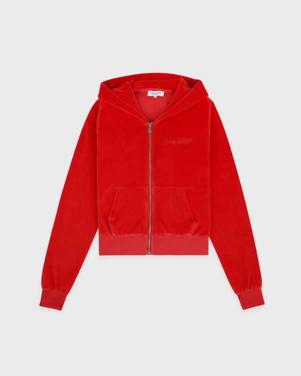 Signature Logo Krystal Zip Hoodie - Red/Crystal