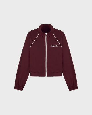Signature Logo Retro Track Jacket - Bordeaux/White
