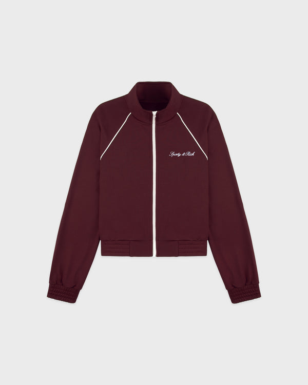 Signature Logo Retro Track Jacket - Bordeaux/White