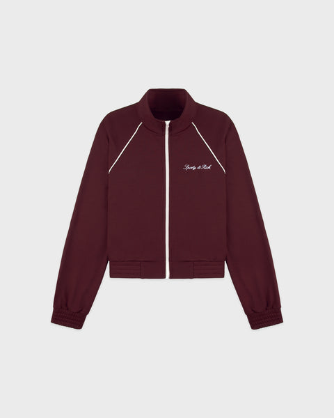 Signature Logo Retro Track Jacket - Bordeaux/White