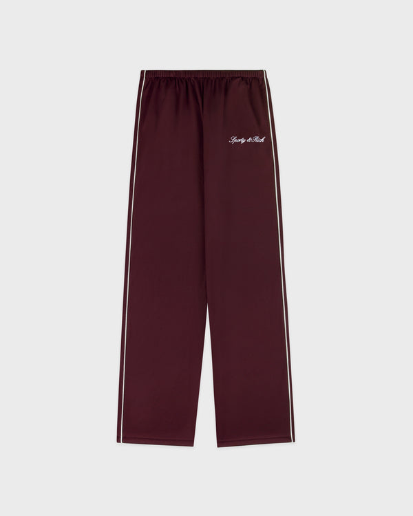 Signature Logo Retro Track Pant - Bordeaux/White