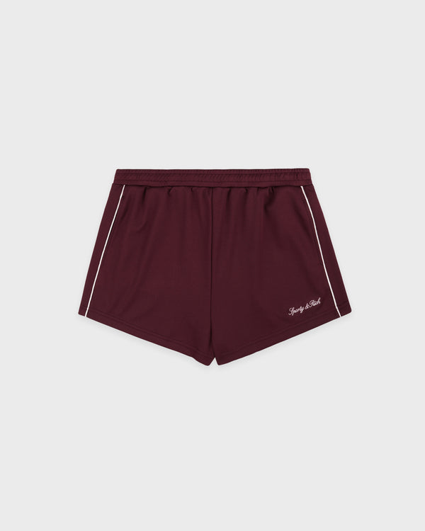 Signature Logo Retro Track Short - Bordeaux/White