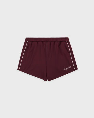 Signature Logo Retro Track Short - Bordeaux/White